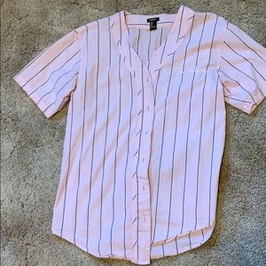 Pin striped jersey button up